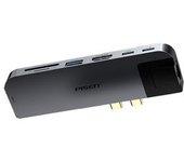 Adaptador Pisen Nj-tc23 8in1 Type-c A Thunderbolt3 2usb3.0 Usb2.0 Hdmi Sd/tf Usb-c 1000mbps Para Huawei Macbookpro/air