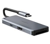 Adaptador Pisen Nj-tc27 7in1 Type-c A Usb3.0 2usb2.0 Hdmi Pd100w Sd/tf Para Huawei Mate40/p50 Samsung S20