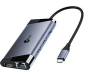 Adaptador Lecoo Lkc1322h 6in1 Type-c A 3usb3.0 1000mbps Hdmi Para Huawei Mate40/p50 Samsung S20