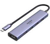 Adaptador Ugreen 20955 Cm478 5in1 Type-c A Hdmi 4usb3.0 Para Huawei Mate40/p50 Samsung S20
