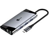 Adaptador Lecoo Lkc1323 8in1 Type-c A 3usb3.0 Pd100w 1000mbps Hdmi Sd/tf Para Huawei Mate40/p50 Samsung S20