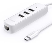 Adaptador Ugreen 50620 4in1 Type-c A 3usb3.0 100mbps Para Huawei Mate40/p50 Samsung S20