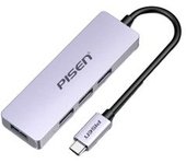 Adaptador Pisen Hb06 4in1 Usb A 4usb 0.2m