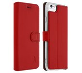 Funda Iphone 6 / 6s / 7 / 8 Cartera De Piel Función Soporte Akashi - Roja