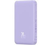 Power Bank Mini 5000mah Baseus Compatible Con Magsafe Morado - Carga Rápida 20w Y Cable Tipo C Inlcuido