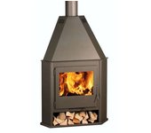 Chimenea De Leña Rinconera Eco Design Modelo R7 Titanium