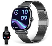 Smartwatch Ksix Iria, Pantalla Amoled 1.7", Aut. 4 Días, Correa Metal Y Silicona, Modos Deporte Y Salud, Llamadas, Negro