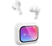 Auriculares Inalámbricos Ksix Vision, Pantalla Tft 2,01'', Anc, Aut. 6+20 H, Control Táctil, Llamadas, Asist. De Voz, Blanco