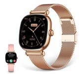 Smartwatch Ksix Iria, Pantalla Amoled 1.7", Aut. 4 Días, Correa Metal Y Silicona, Modos Deporte Y Salud, Llamadas, Rosa