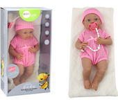Muñeca Bebé Con Ropa Rosa, Gorro, Chupete Y Manta