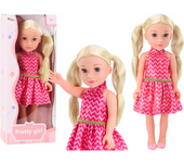 Muñeca, Vestido Rosa, Coleta, Pelo Rubio, Muñeca Grande, 46 Cm