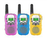 Walkie Talkies Para Niños, Paquete De 3, 3 Millas De Largo Alcance Con Linternas Lcd Retroiluminadas.c