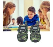 Par De Walkie Talkie Cargado De Mano De Camuflaje Para Niños, Minijuguetes Para Comunicación Familiar De Largo Alcance (american 22 Ch Frs 462467mhz)