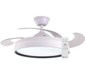Ventilador De Techo Retráctil Ostro Con Luz Led Cct 36w, Motor Dc Silencioso Y Mando