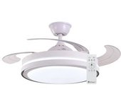 Ventilador De Techo Retráctil Itaca Con Luz Led Cct 36w, Motor Dc Silencioso Y Mando