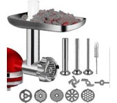 Accesorio Para Picadora De Carne Kitchenaid, Picadora De Alimentos De Acero Inoxidable Con 5 Discos Y 2 Cuchillas, Fácil De Limpiar Para Salchichas Y
