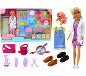 Anlily 4 En 1 Muñeca Doctor Peluquero Cocinero Animales Ropa Accesorios