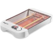 Dam Tostador Plano Blanco Con 600w, Bandeja Extraible Recogemigas Y 6 Intensidades. 21,5x35x6,5 Cm. Color: Blanco