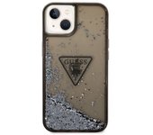 Funda Guess Purpurina Líquida Plateada Para Apple Iphone 14 Color Negro