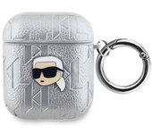 Estuche Para Airpods 1 / 2 Monograma Con Diseño Karl Head En Relieve