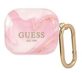 Funda Guess Silicona Para Apple Airpods 3 Rosa Marmolado Modelo Gua3unmp