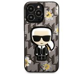 Funda Rígida Karl Lagerfeld Diseño Karl Y Flores Para Apple Iphone 13 Pro Max Color Gris