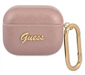 Funda Guess Silicona Para Apple Airpods 3 Saffiano Rosa Modelo Gua3sasmp