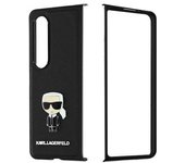 Carcasa Samsung Z Fold 4 Híbrida Gráfico 3d Karl Lagerfeld Saffiano Ikonik Negro