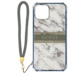Funda Iphone 13 Pro Max Correa Mármol Guess - Blanco