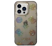 Funda Guess Rígida Translúcida Con Peonías Brillantes Para Apple Iphone 14 Pro Max Color Negro
