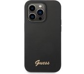 Funda Guess De Silicona Para Apple Iphone 14 Pro Color Negro Con Logo Dorado
