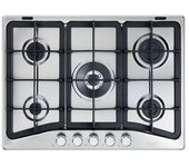 Placa De Cocina Empotrada En Acero Inoxidable De'longhi Pfi 57 Gh De 68 Cm Y 5 Fuegos