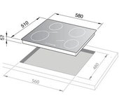 Delonghi Pin 65 Tc Hobs Negro Integrado 58 Cm Con Placa De Inducción 4 Zona(s)