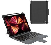Capa Protetora De Teclado Com Combinação De Para-choques Para Ipad Air (2020) / (2022) / Ipad Pro 11 (2020) / (2021) / (2022) Couro Pu Resistente A