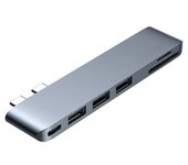 Adaptador Ugreen 60560 Cm251 6in1 Type-c A Hub Usb-c 3usb Sd / Tf Para Macbook Pro