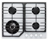 Placa De Gas Natural 4 Fuegos 8800w Cristal Blanco Amsta Amtg4fww