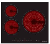 Placa Vitrocerámica 3 Zonas 60cm 6200w Negra Schneider Scch603tse1