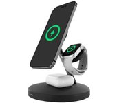 Muvit For Change Cargador 3 En 1 Soporte Magsafe+soporte Iwatch+airpod Negro