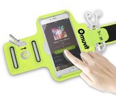 Muvit Brazalete Fino Universal 4"-4,7" Verde Lima + Bolsa Deporte