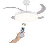 Ventilador De Techo Luz Led Silencioso Con Lampara - Ventiladores De Techo Con Tonos De Luz Y Función Verano E Invierno - 30 W Motor Dc Con 4 Aspas,