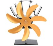 Estufa De Calor Con Ventilador De 7 Aspas, Ventiladores Para Hogar Termoeléctricos De Aleación De Aluminio Para Quemadores De Leña, Chimenea Dorada