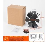 Ventilador Para Hogar Negro, 6 Aspas, Estufa De Calor Con Ventilador, Quemador De Leña, Ventilador Silencioso Ecológico, Distribución Eficiente Del