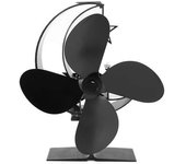 Ventilador De Estufa De Leña, Ventilador Para Hogar De 4 Aspas, Alimentado Por Calor, Circulación Rápida Y Cálida, Patrón De Luna Y Estrella,