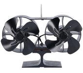 Ventilador De Estufa De Doble Cabezal, Ventiladores De Calor Automáticos Respetuosos Con El Medio Ambiente De 8 Aspas Para Quemador De Leña De Madera