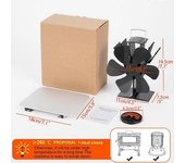 Ventilador Para Hogar Negro, 6 Aspas, Estufa De Calor Con Ventilador, Quemador De Leña, Ventilador Silencioso Ecológico, Distribución Eficiente Del