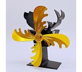 Ventilador Para Hogar, Alce De Reno, Navidad, Madera, Aire, Leña, Ventilador Térmico, Dorado
