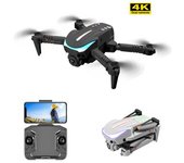 Mini Dron Plegable K109 Con Luz De Respiración Colorida De Una Sola Cámara 4k (1 Baterías - Duración De La Batería: 12 Min - Negro)