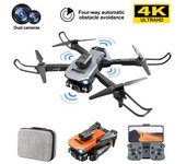 Dron Plegable K6 Pro Con Cámara Dual 4k Evitación De Obstáculos De 360° (2 Baterías - Duración De La Batería: 15 Min - Gris)