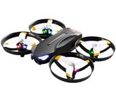 Mini Drone V16 Con Luz De Colores (sin Cámara - Duración De La Batería: 12 Min - 2 Baterías - Negro)