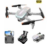 Mini Dron Plegable K109 Con Luz De Respiración Colorida De Una Sola Cámara 4k (2 Baterías - Duración De La Batería: 12 Min - Gris)